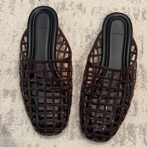 Vince Dark Brown Woven Slip-On Shoes